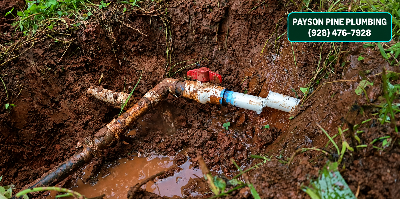 Buried water line and shutoff valve repair in Rim Country
